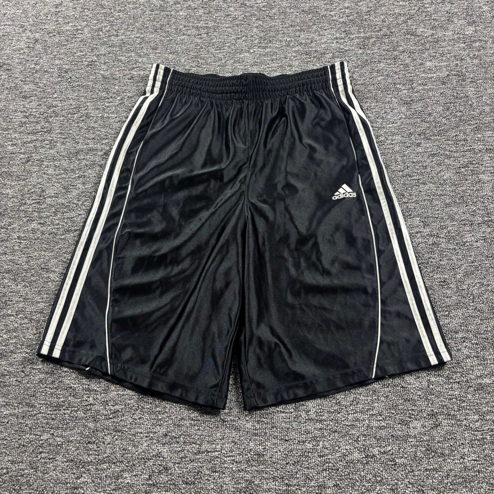 Y2K 2000s Adidas Baggy Basketball Shorts Black/White Size Large